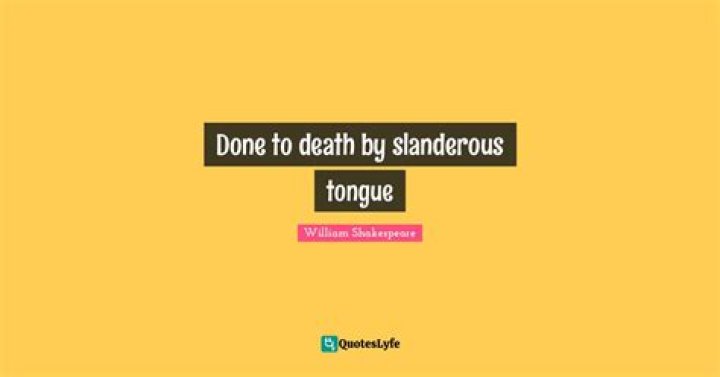 Done to death say