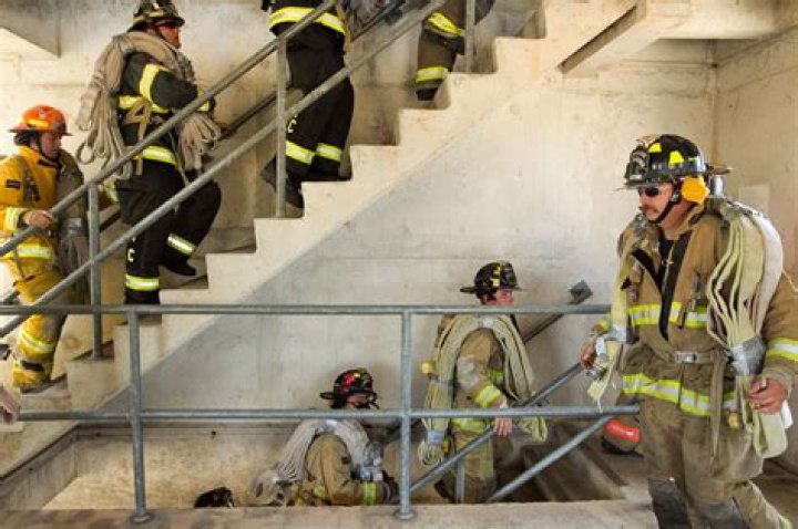 Firefighters climb them