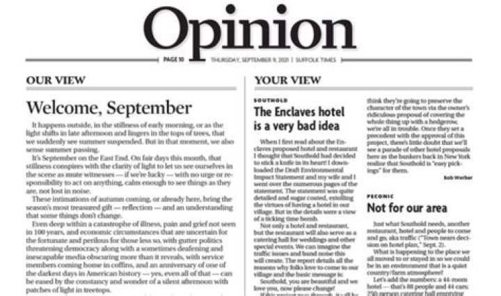 Newspaper piece that expresses an opinion
