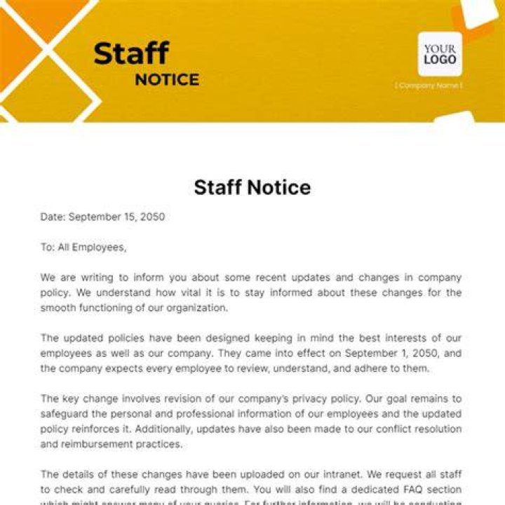 Note sent to office staff