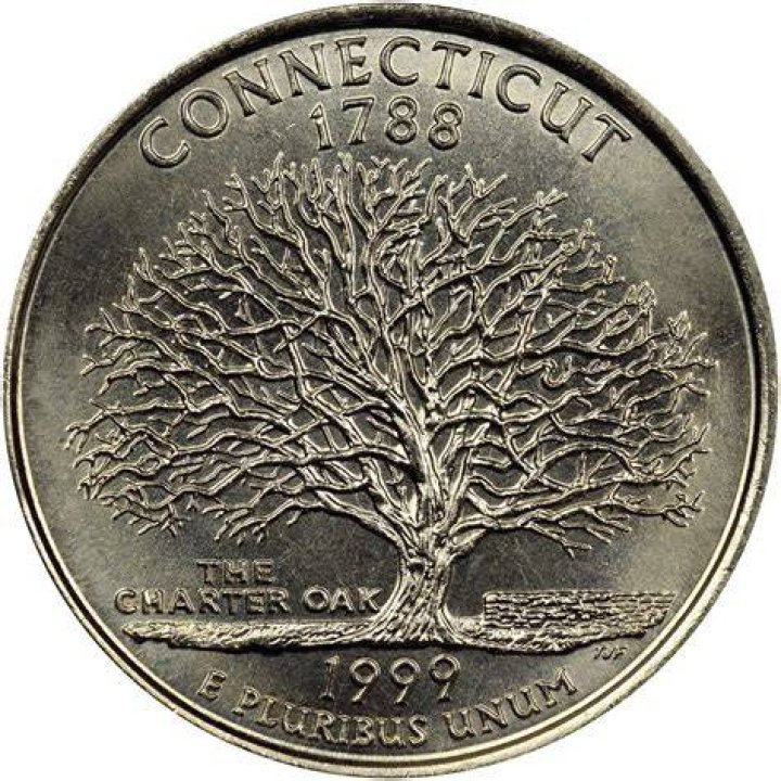 Tree on the Connecticut state quarter